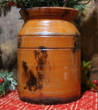 Redware Storage Jar Christopher Woods with Holiday Greens