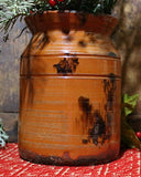 Redware Storage Jar Christopher Woods with Holiday Greens