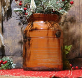 Redware Storage Jar Christopher Woods with Holiday Greens