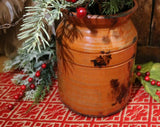 Redware Storage Jar Christopher Woods with Holiday Greens