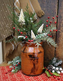 Redware Storage Jar Christopher Woods with Holiday Greens