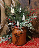 Redware Storage Jar Christopher Woods with Holiday Greens