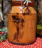 Redware Storage Jar Christopher Woods with Holiday Greens