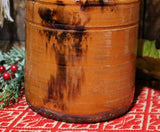 Redware Storage Jar Christopher Woods with Holiday Greens