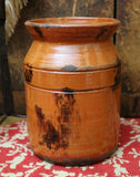 Redware Storage Jar Christopher Woods with Holiday Greens