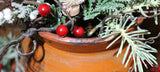 Redware Storage Jar Christopher Woods with Holiday Greens
