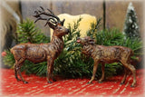 German Reindeer Cold Painted Pair Marked