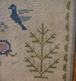 Sampler with Birds House and Trees Large Size