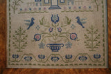 Sampler with Birds House and Trees Large Size
