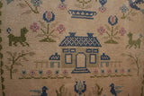 Sampler with Birds House and Trees Large Size
