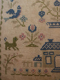 Sampler with Birds House and Trees Large Size