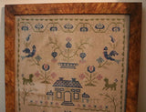 Sampler with Birds House and Trees Large Size