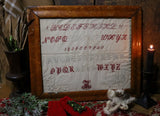 White Cut Work Embroidered Sampler