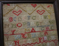 Sampler Signed and Dated "1774" with ♥'s