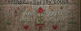 Marking and Pictorial Sampler dated 1847 with Cat