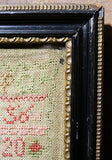 Marking and Pictorial Sampler dated 1847 with Cat