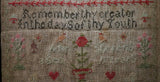 Marking and Pictorial Sampler dated 1847 with Cat