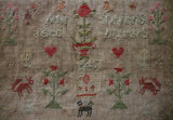 Marking and Pictorial Sampler dated 1847 with Cat