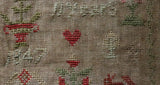 Marking and Pictorial Sampler dated 1847 with Cat