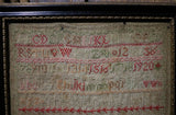 Marking and Pictorial Sampler dated 1847 with Cat