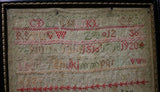 Marking and Pictorial Sampler dated 1847 with Cat