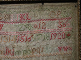 Marking and Pictorial Sampler dated 1847 with Cat