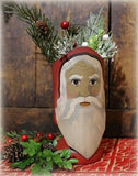 Santa Canister with Greens and Berries