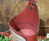Santa Canister with Greens and Berries