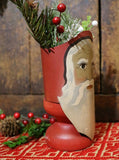 Santa Canister with Greens and Berries
