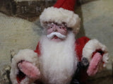 Donkey Pulling Cart with Chenille Santa