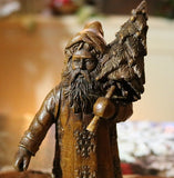 Woodland Santa Relief Carved in Forest Setting
