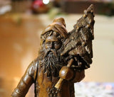 Woodland Santa Relief Carved in Forest Setting