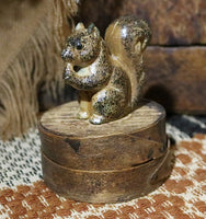 Pillar Candle Autumn Squirrel Lit