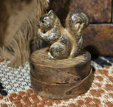 Pillar Candle Autumn Squirrel Lit
