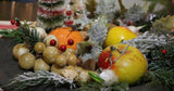 18th Century Pewter Charger Stone Fruit and Festive Holiday Greens