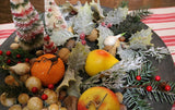 18th Century Pewter Charger Stone Fruit and Festive Holiday Greens