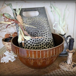 McCoy Stoneware Picket Fence Bowl Root Vegetables Grater