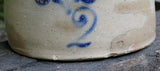Stoneware Crock Floral Cobalt Decoration Not Marked