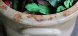 Stoneware Crock Floral Cobalt Decoration Not Marked