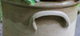 Stoneware Crock Floral Cobalt Decoration Not Marked