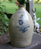 19th Century Stoneware Floral Slip Decorated Jug Burger Bros & Co