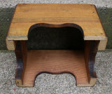 Antique 19th-Century Country Footstool with Early Overshot Coverlet