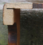 Antique 19th-Century Country Footstool with Early Overshot Coverlet