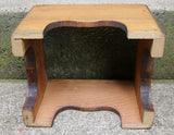 Antique 19th-Century Country Footstool with Early Overshot Coverlet