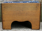 Antique 19th-Century Country Footstool with Early Overshot Coverlet