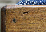 Antique 19th-Century Country Footstool with Early Overshot Coverlet