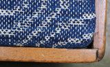 Antique 19th-Century Country Footstool with Early Overshot Coverlet