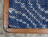 Antique 19th-Century Country Footstool with Early Overshot Coverlet