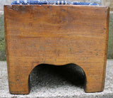 Antique 19th-Century Country Footstool with Early Overshot Coverlet