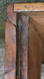 Antique 19th-Century Country Footstool with Early Overshot Coverlet